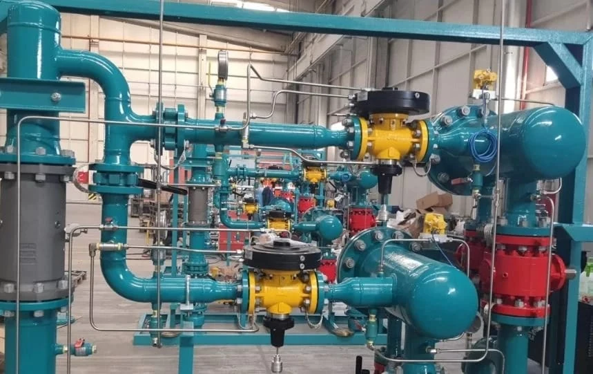 محطة تخفيض ضغط وقياس مصفحة ومزودة بنظام التحكم عن بعد SCADA
